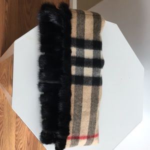 burberry shawl with fur